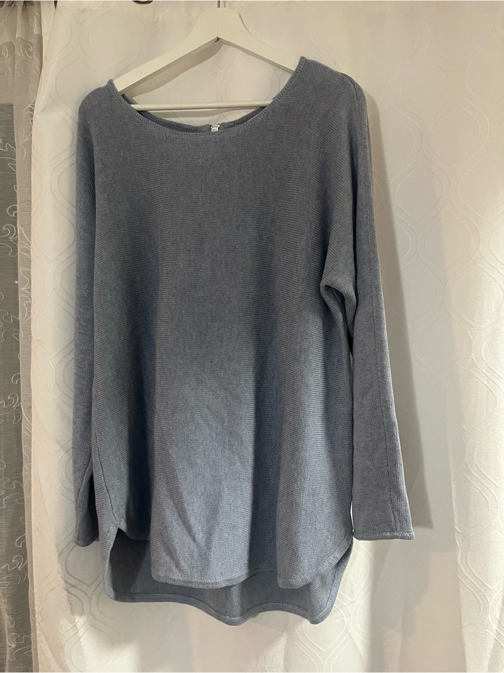 Michael Kors Light Blue Long Sleeved Oversized sweater-Knit Top
